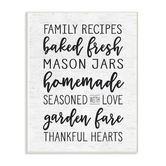 Stupell Industries Family Recipes Typography Wall Plaque